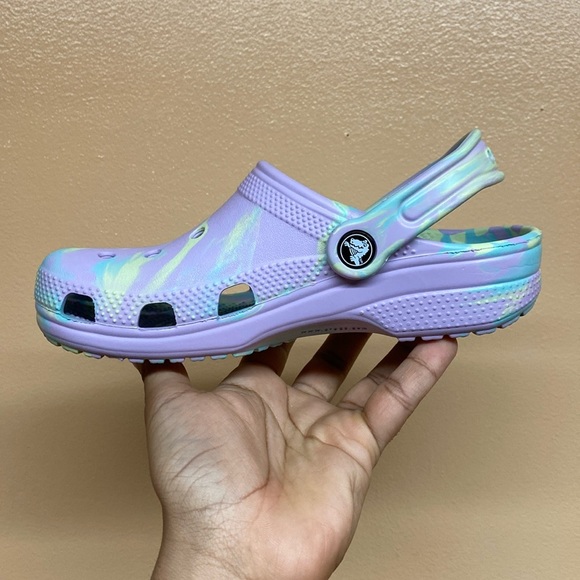 Crocs Classic Marbled Clog “Purple Blue Yellow” - Picture 8 of 16